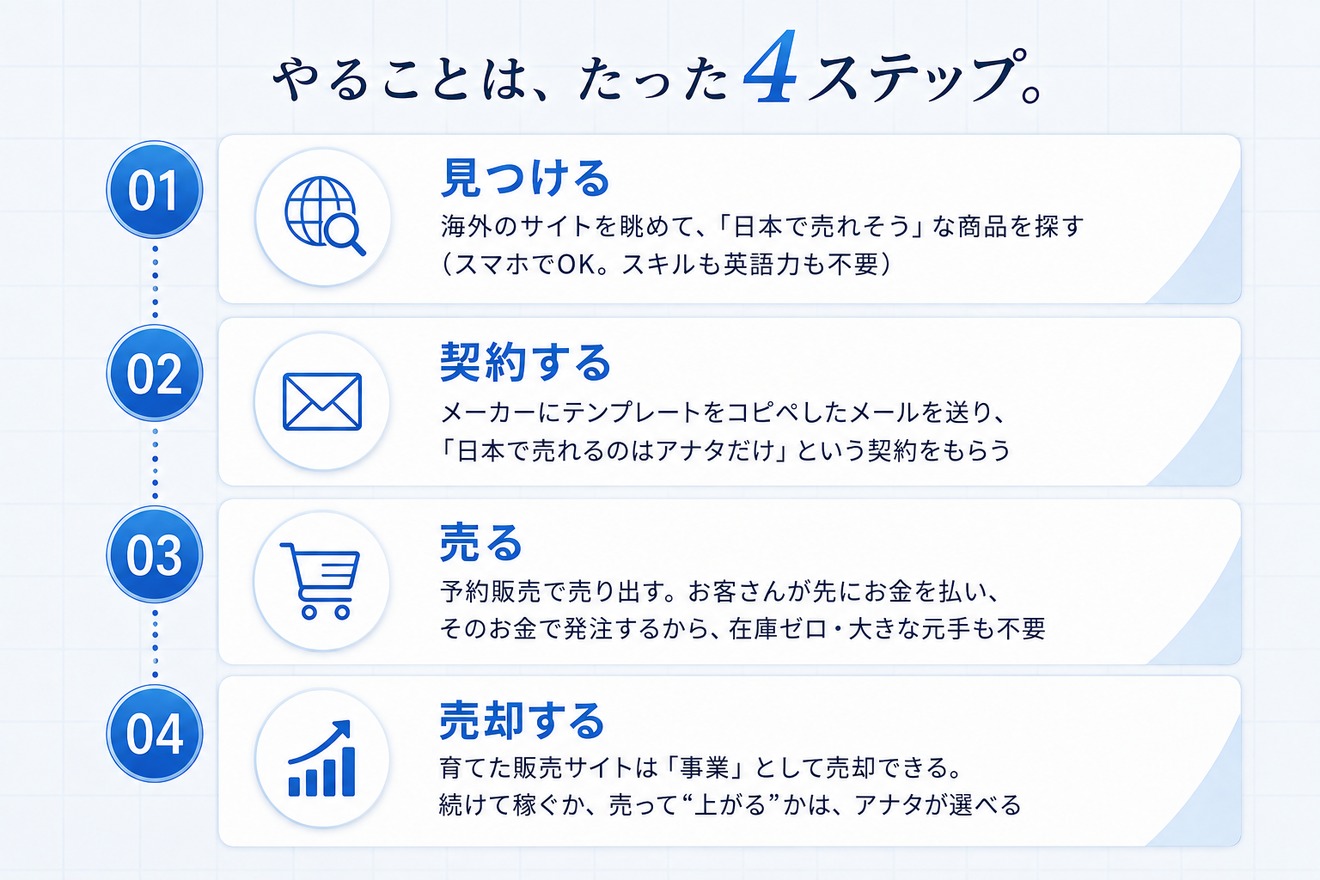 やることは、たった4ステップ。